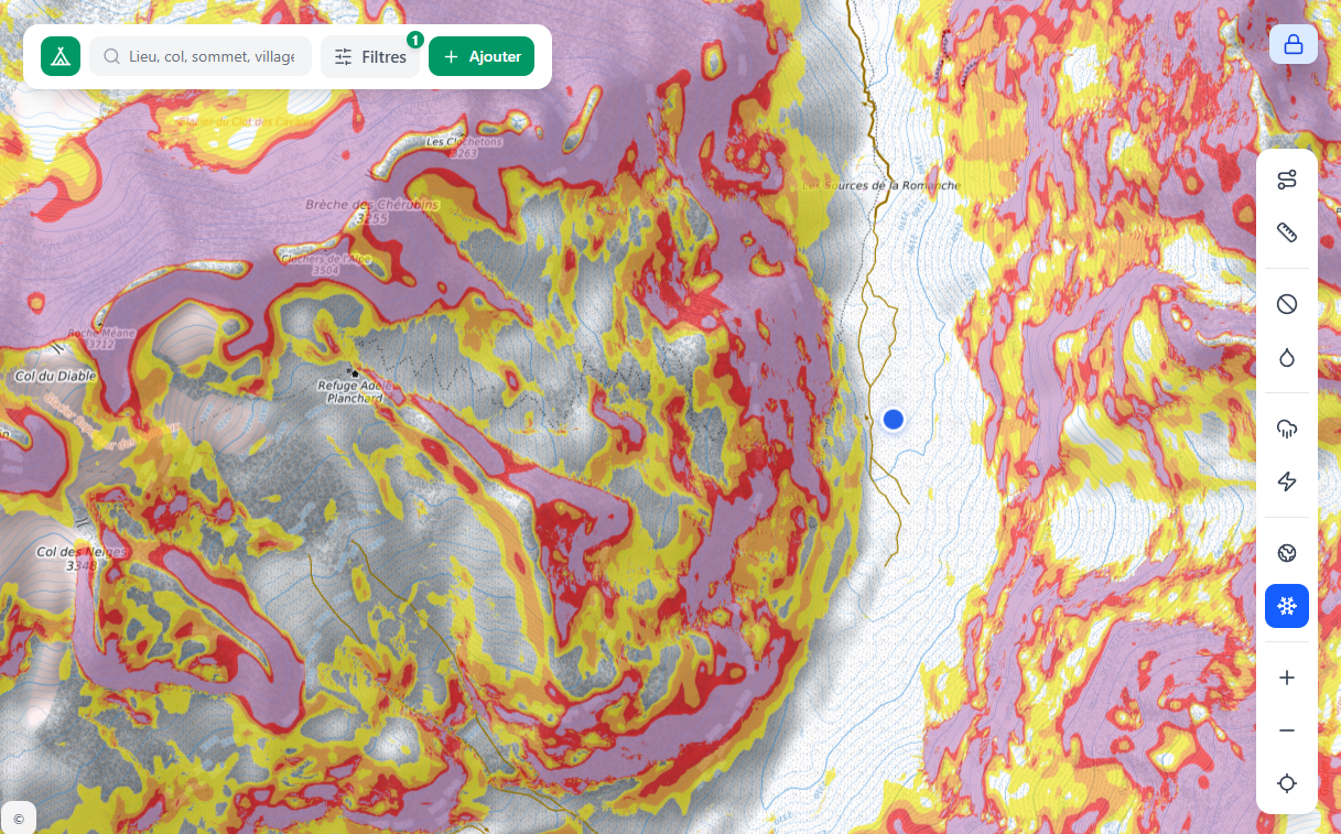 Données précipitations — radar météo zoomé