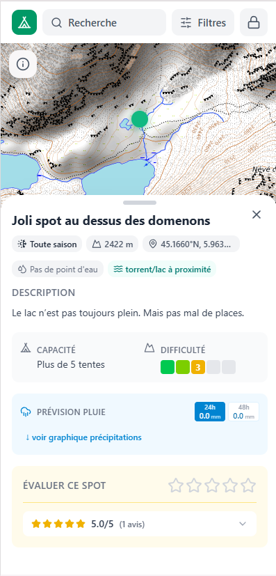 Joli spot au dessus des Doménons